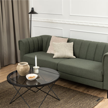 Cuxton Black Coffee Table with Smoked Glass Top