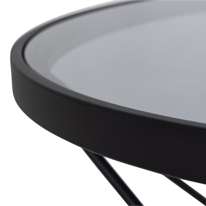 Cuxton Black Coffee Table with Smoked Glass Top