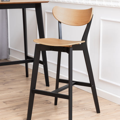 Roxby Bar Table Included 4 Roxby Bar Stool, Black and Oak