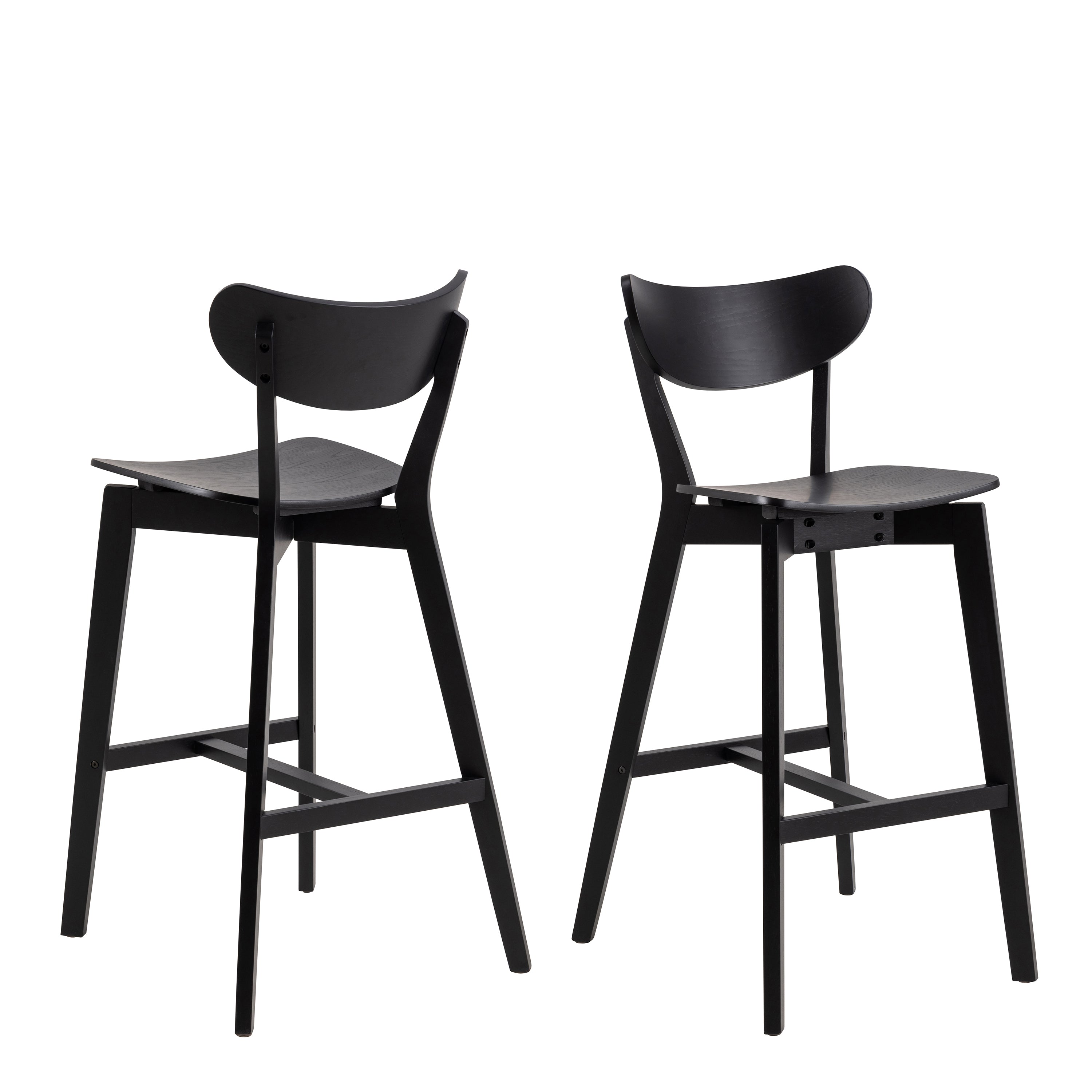 Roxby Bar Table in Black & Oak Included 4 Roxby Bar Stool in Black