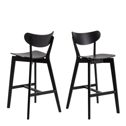 Roxby Bar Stool in Black Set of 2