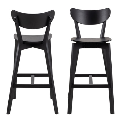 Roxby Bar Stool in Black Set of 2