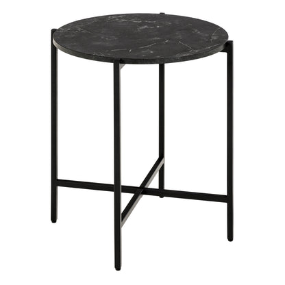 Lamoine Round Side Table in Matt Black