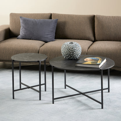 Lamoine Round Side Table in Matt Black