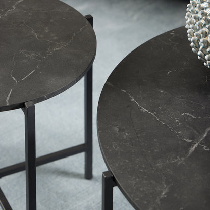 Lamoine Round Side Table in Matt Black