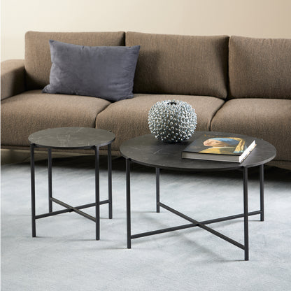 Lamoine Round Coffee Table in Matt Black
