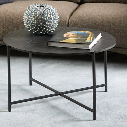 Lamoine Round Coffee Table in Matt Black