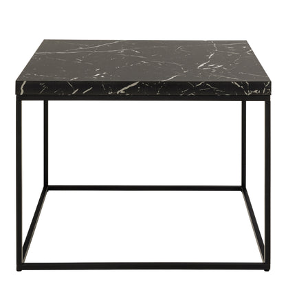 Barossa Coffee Table with Black Marble Marquina Top & Black Steel Base 60cm