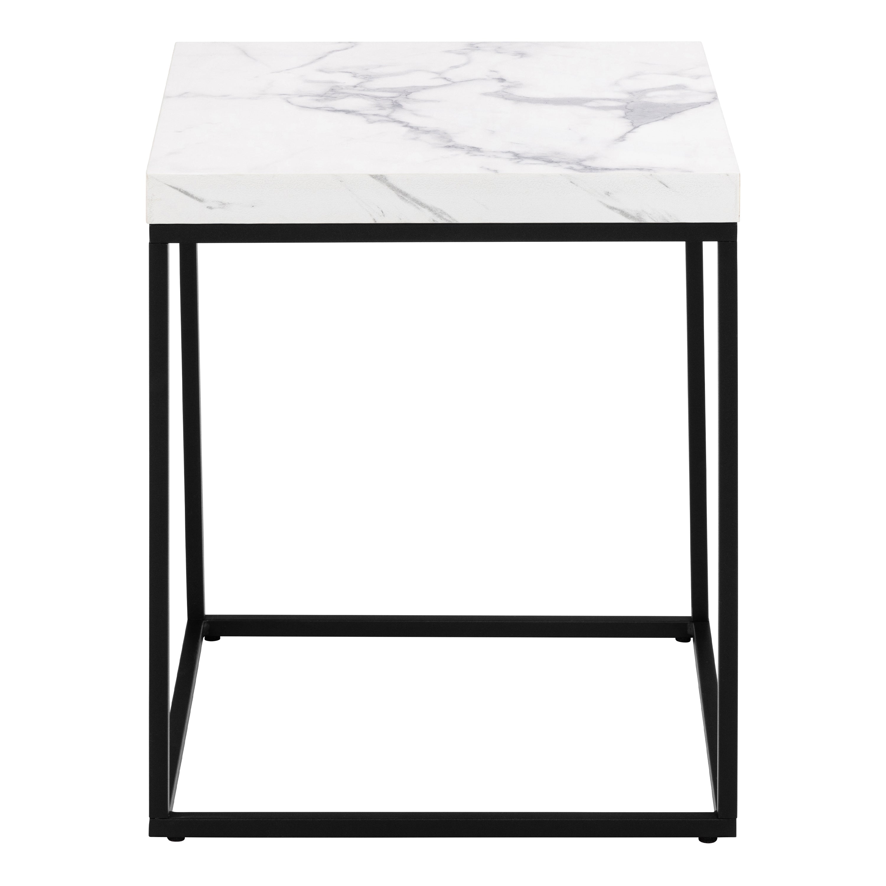 Barossa Coffee Table with White Marble Carrara Top & Black Base 40cm
