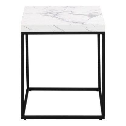 Barossa Coffee Table with White Marble Carrara Top & Black Base 40cm