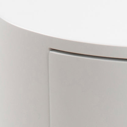 Polo Round Bedside Table in White and Black