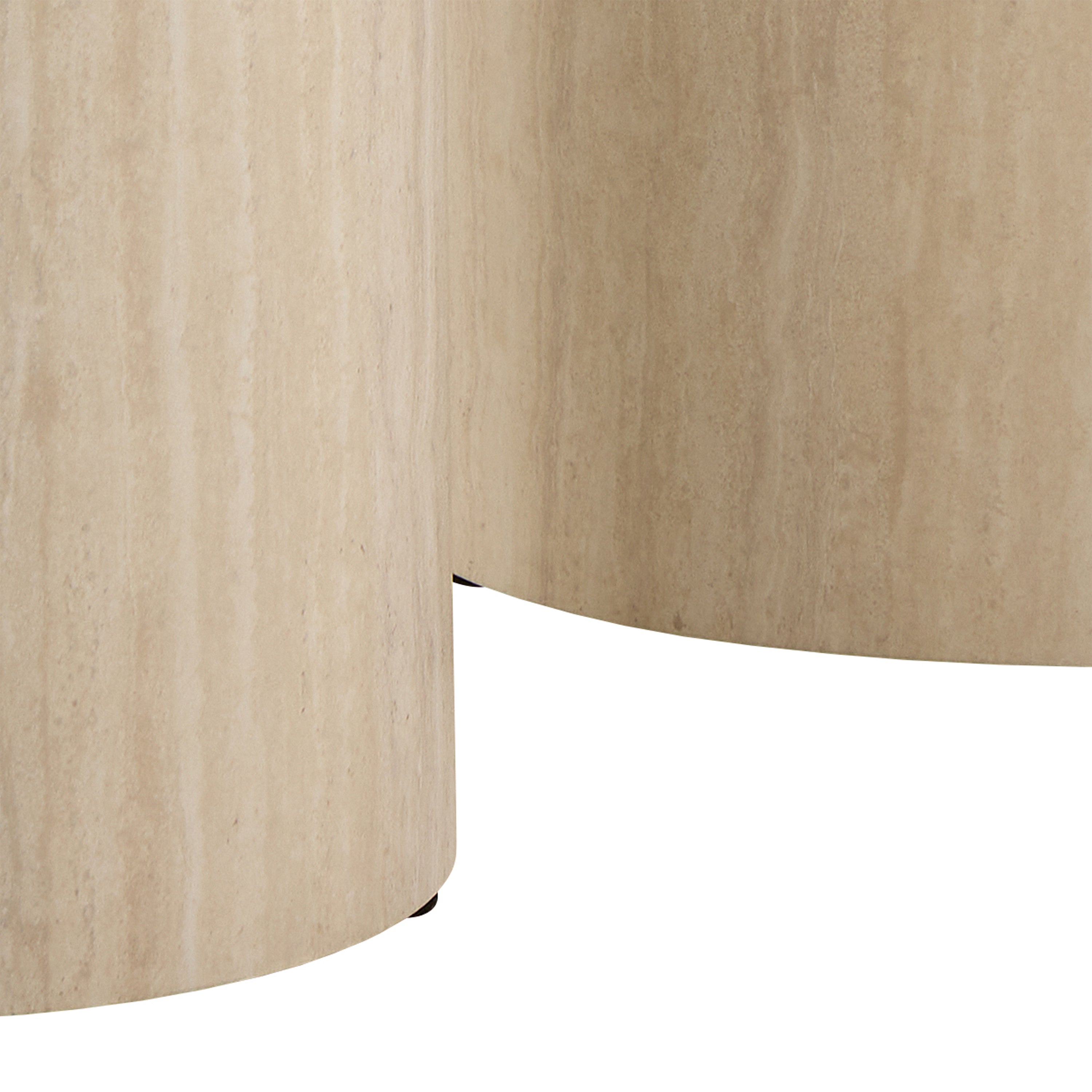 Dice Round Pedestal Set of 2 in Travertine Rough Paper