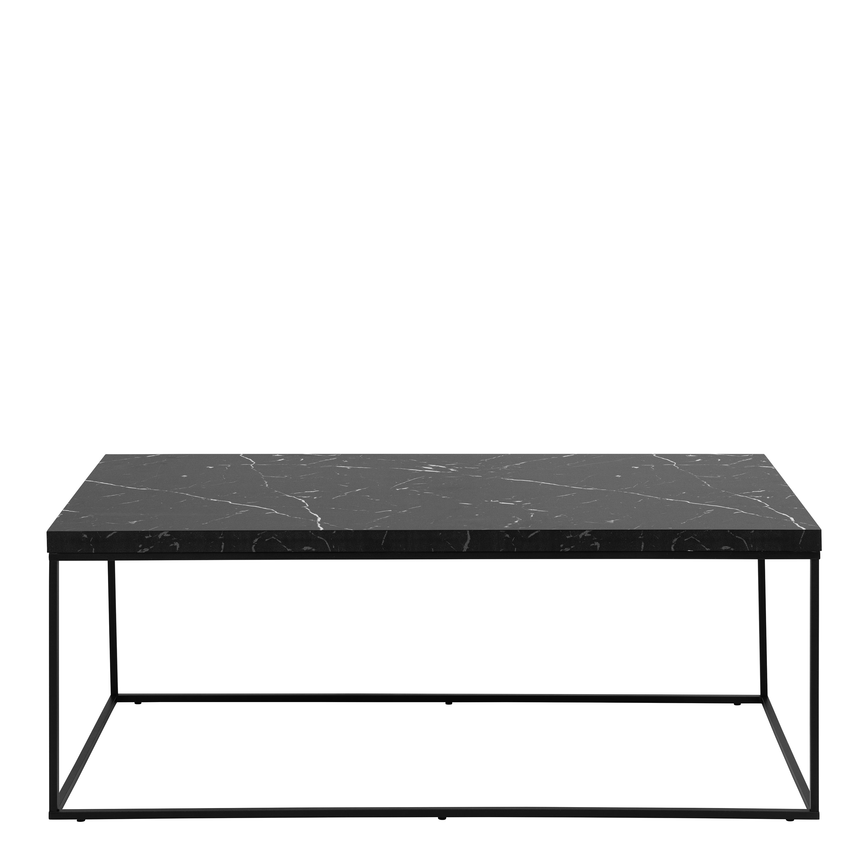 Barossa Coffee Table with Black Marble Marquina Top & Black Steel Base 110x55x45cm