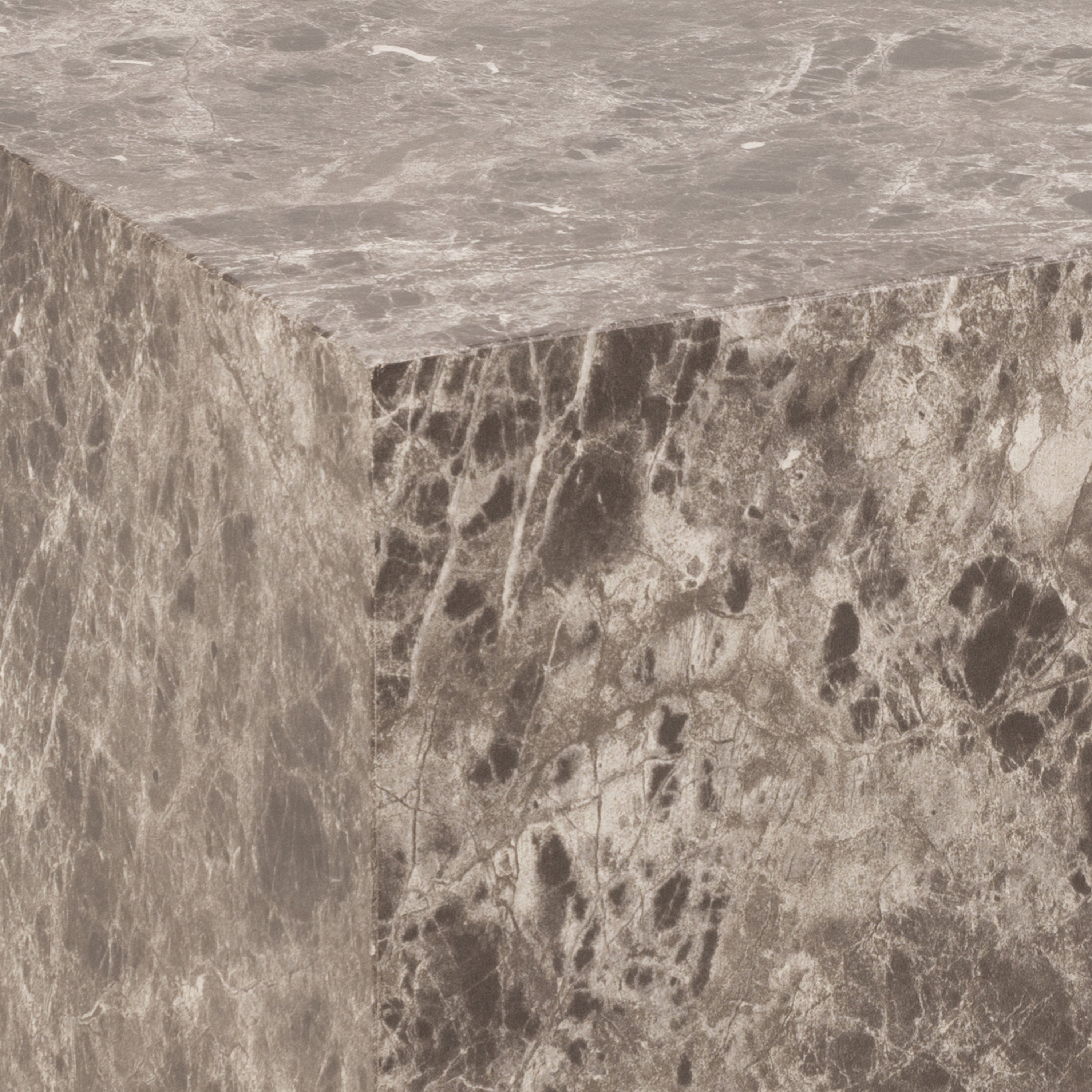 CLEARANCE Dice Square Coffee Table Set in Light Brown Emperador Rough Paper