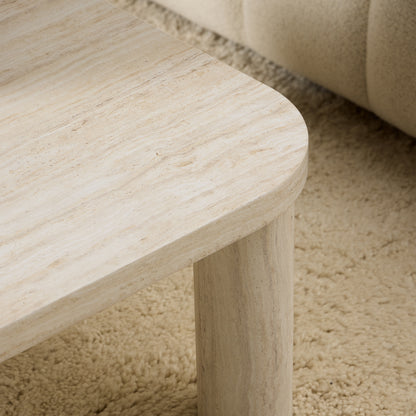 Solano Rectangular Coffee Table in Light Travertine 100 x 75 cm