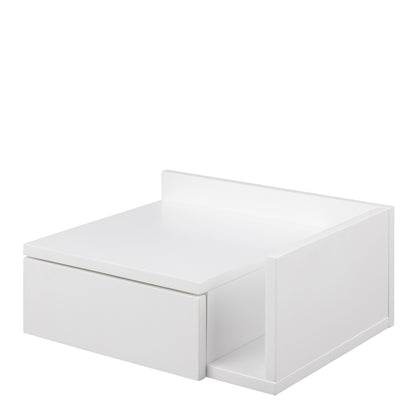 Ashlan 1 Drawer Wall Mounted Square Bedside Table in White