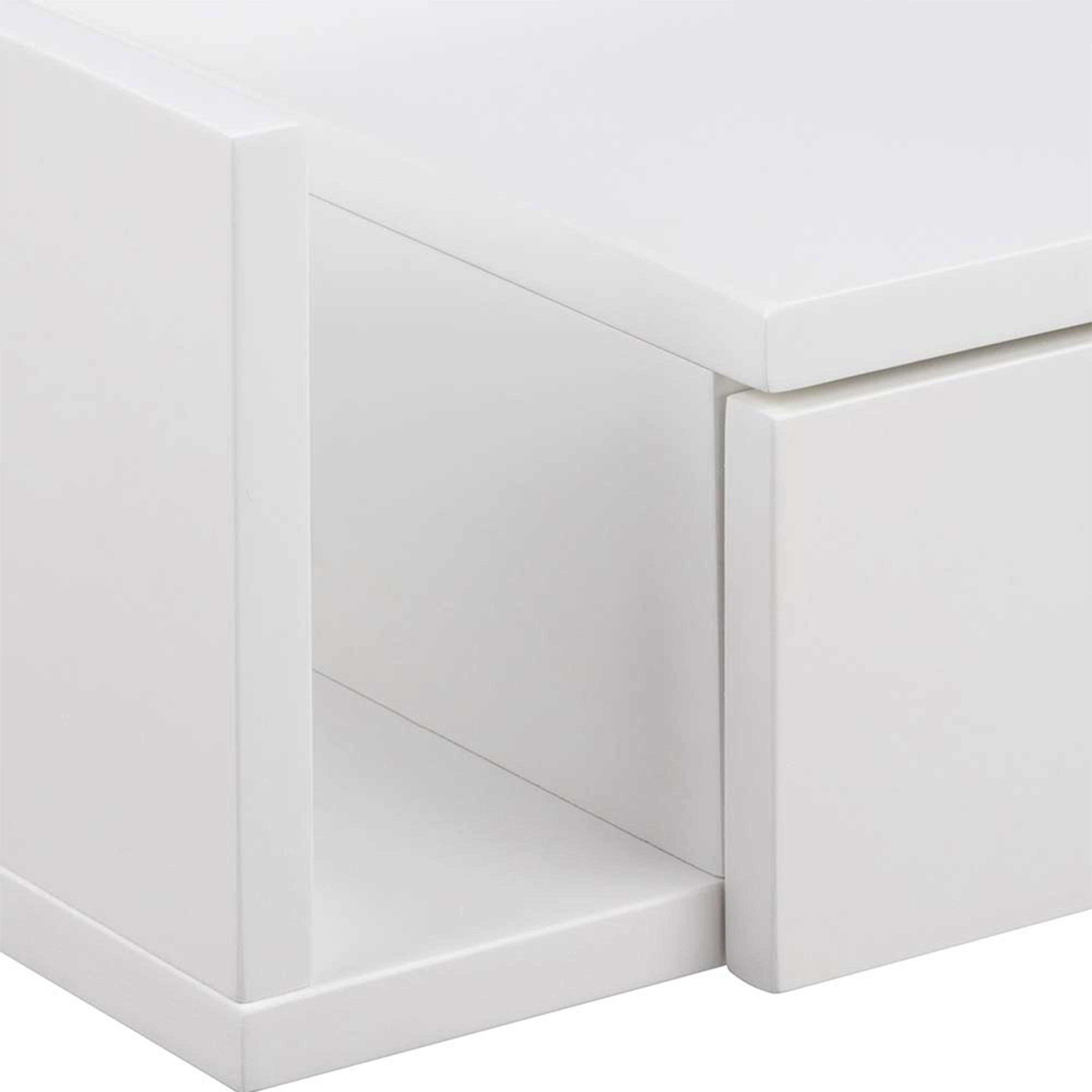 Ashlan 1 Drawer Wall Mounted Square Bedside Table in White