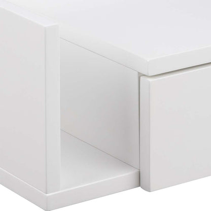 Ashlan 1 Drawer Wall Mounted Square Bedside Table in White