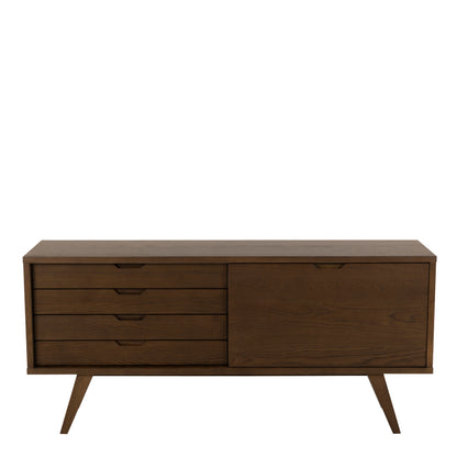 A-Line Sideboard with 4 Drawers and Sliding Door in Smoked Oak