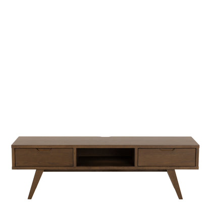 A-Line TV Unit with 2 Drawers in Smoked Oak