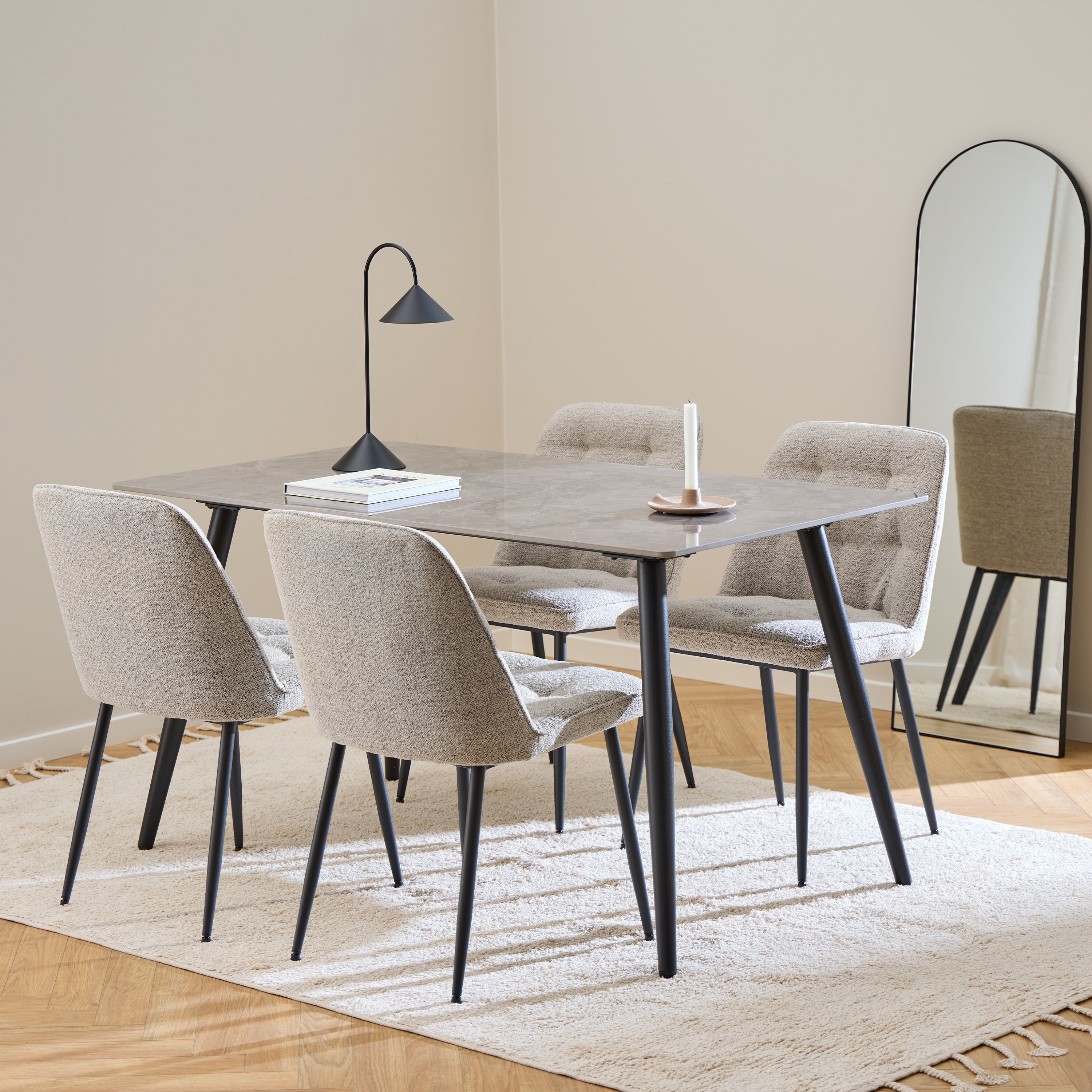 Brooke Dining Chair in Monza Beige Set of 2
