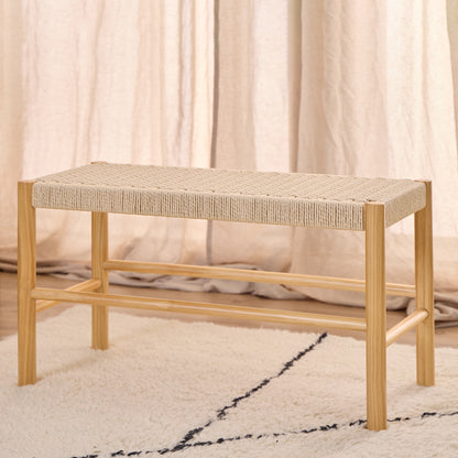 Alvin Weaved Bench in Off White