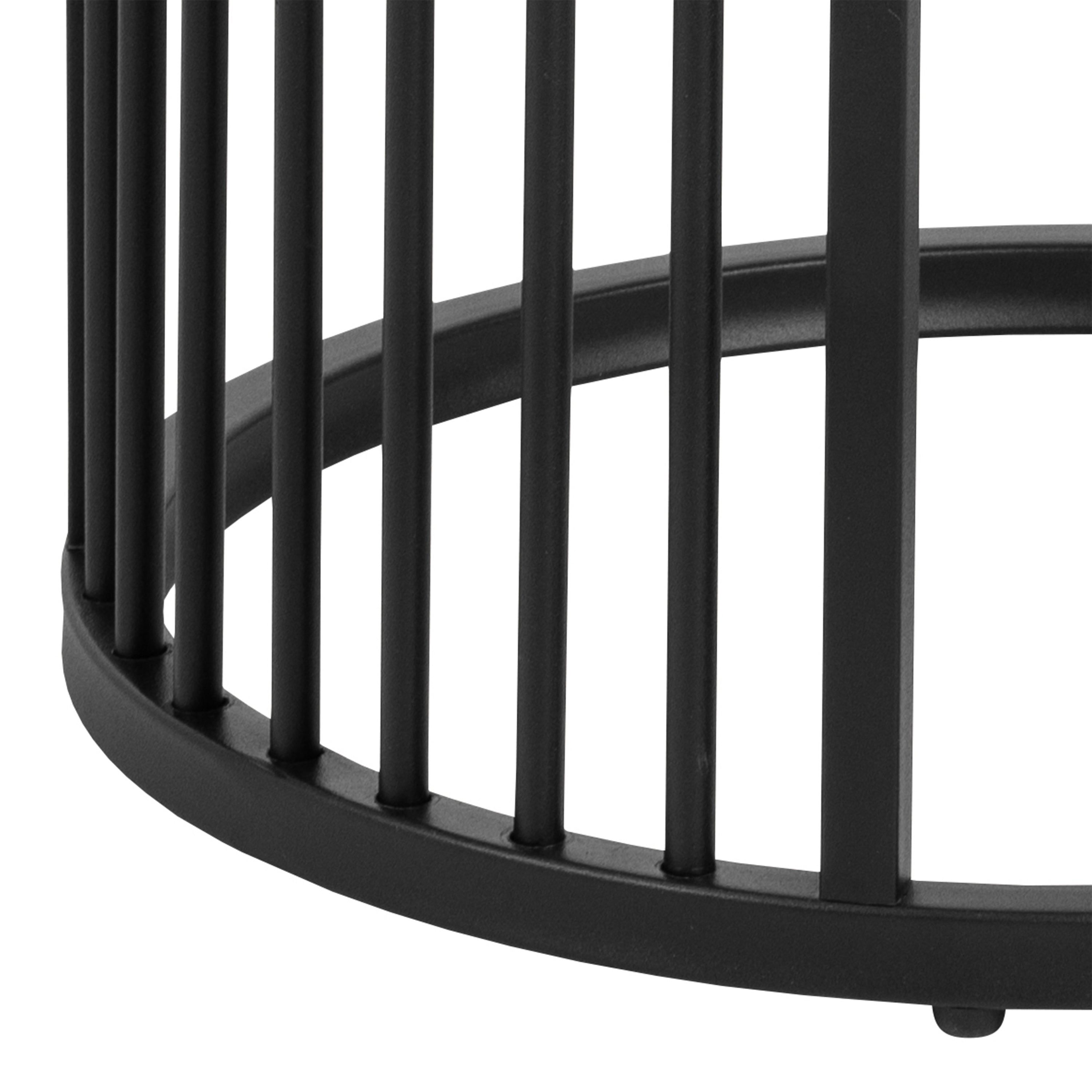 Strington Round Bedside Table 1 Shelf in Matt Black