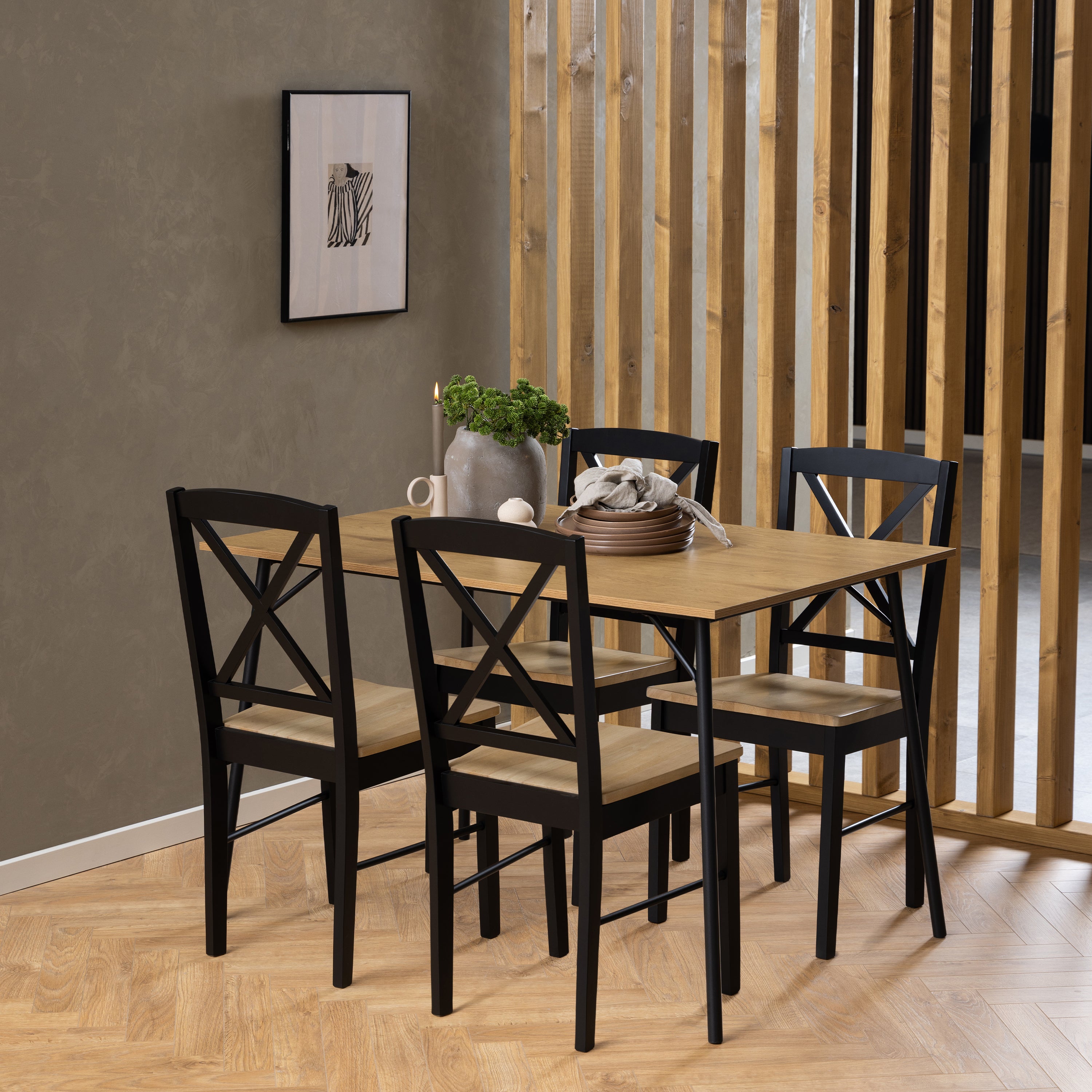 Peru Rectangular Dining Table in Wild Oak 120x75cm