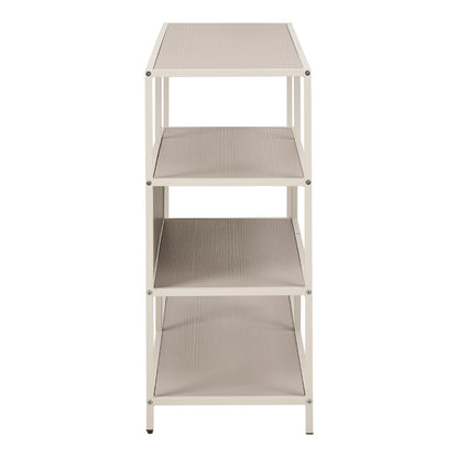 Seaford Wide Grey Steel Bookcase With 4 Grey Melamine Shelves