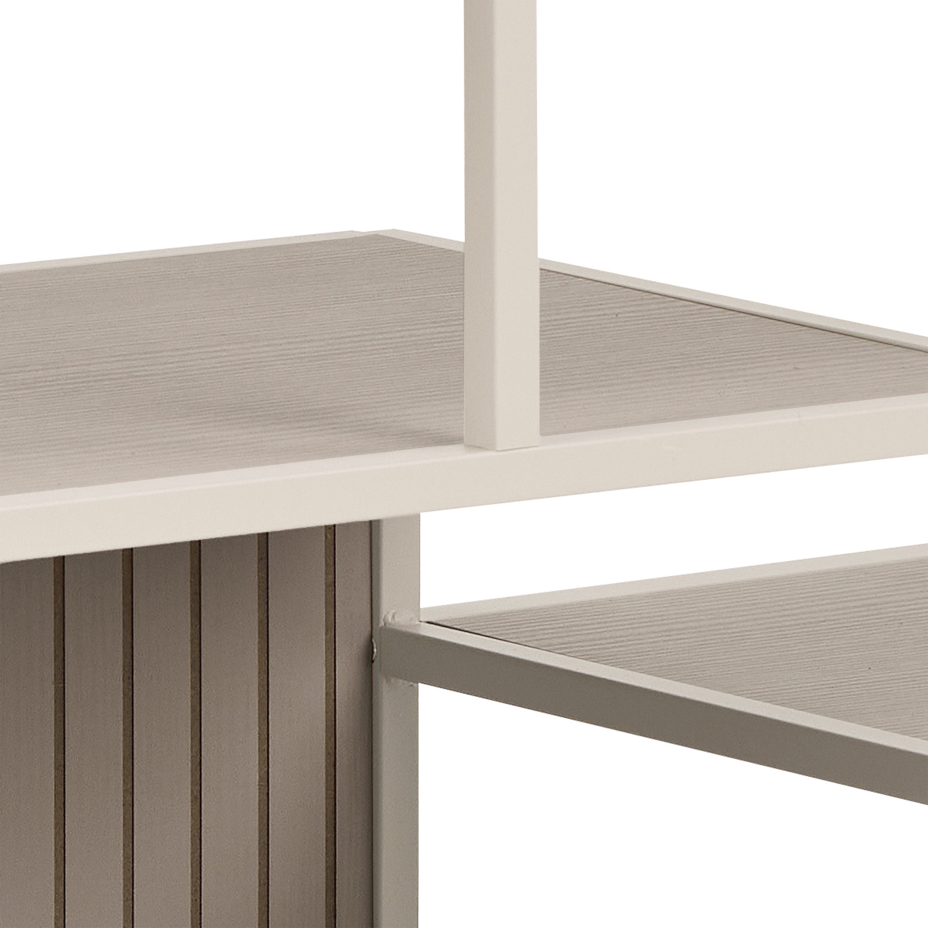 Seaford Wide Grey Steel Bookcase With 4 Grey Melamine Shelves