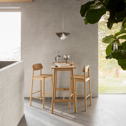 Barlow Bar Table in Matt Oak Included 2 Barlow Bar Stool in Matt Oak