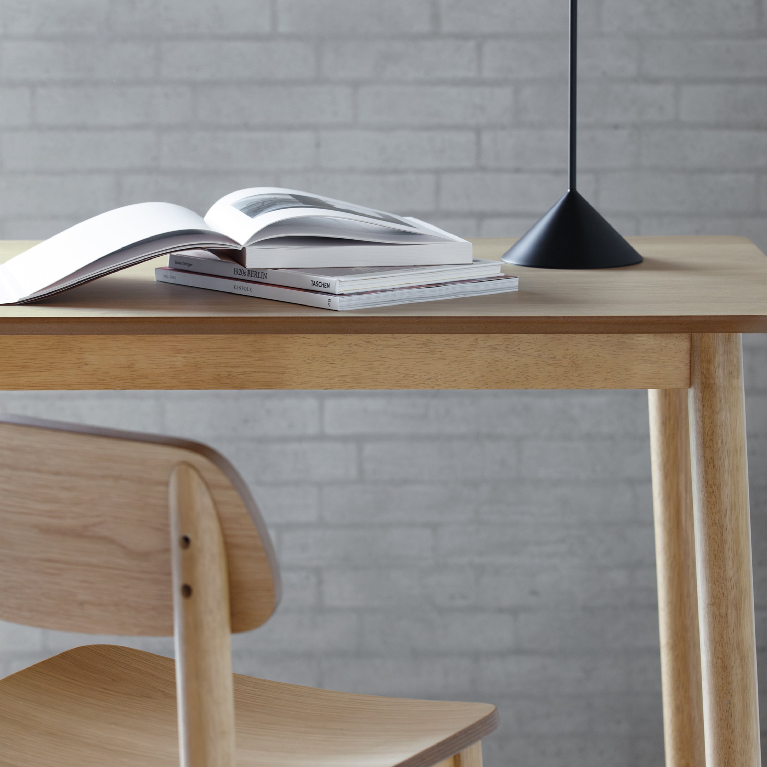 Barlow Rectangular Dining Table in Matt Oak Included 4 Barlow Dining Chair in Matt Oak