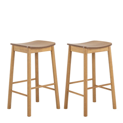 Barlow Bar Stool Without Back in Matt Oak Set of 2