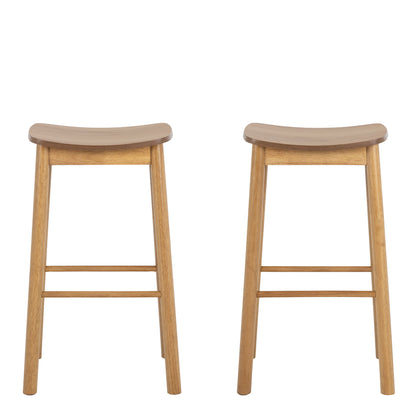 Barlow Bar Stool Without Back in Matt Oak Set of 2