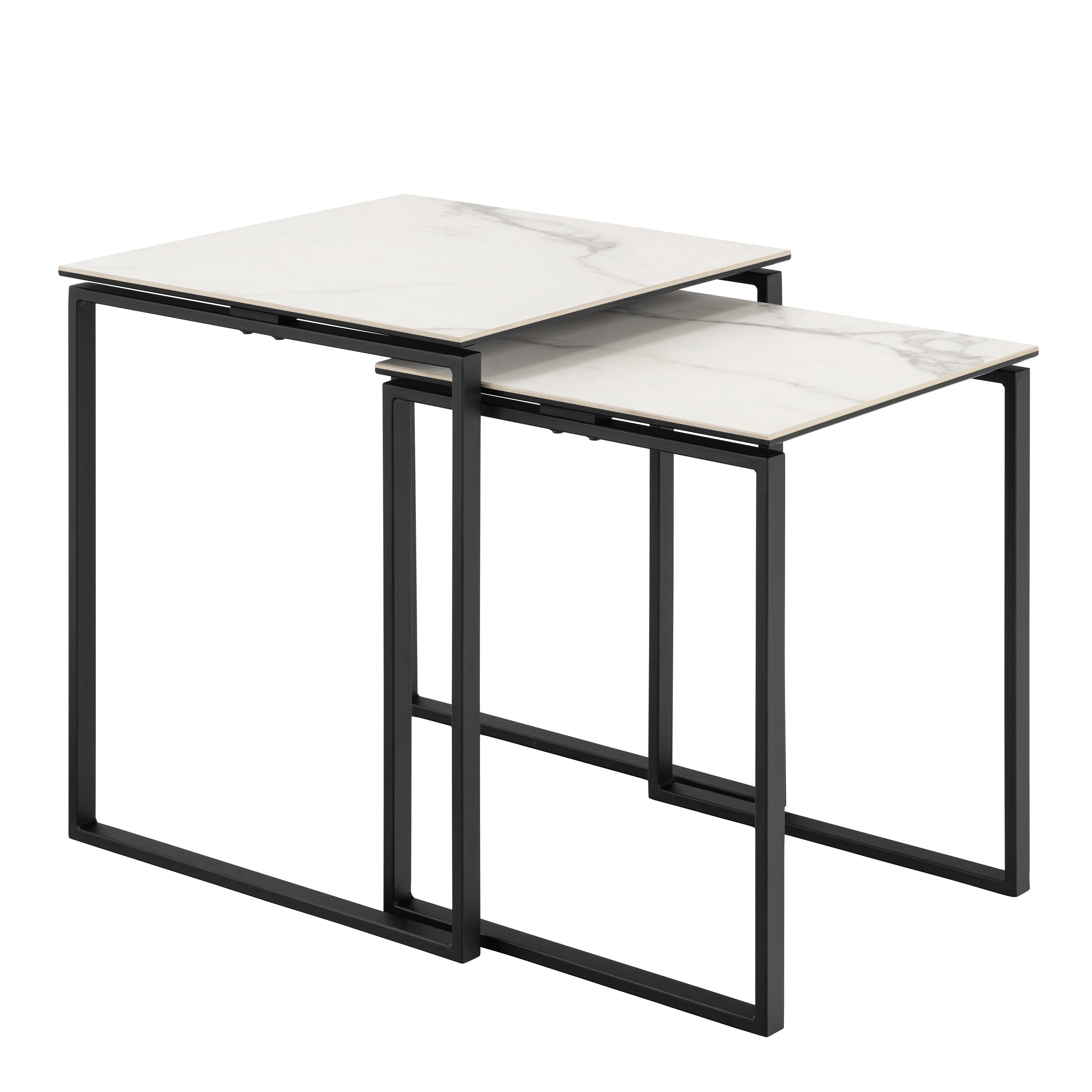 Katrine Square Coffee Table Set in Ceramic White