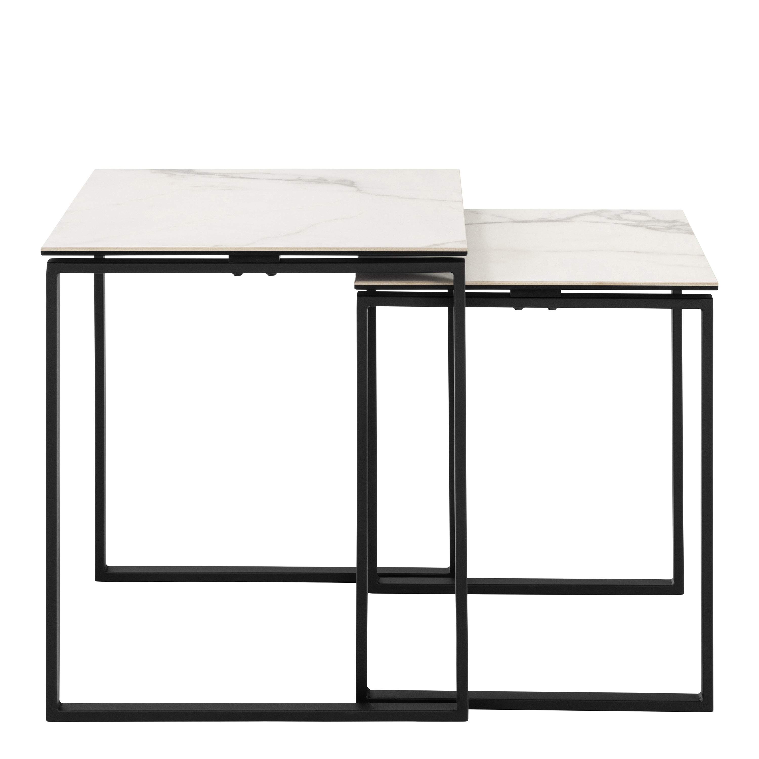 Katrine Square Coffee Table Set in Ceramic White