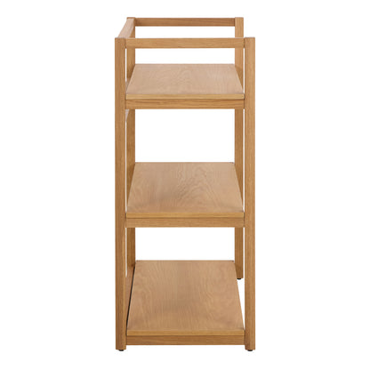 Ludza Rectangular Bookcase With 3 Shelves in Oak