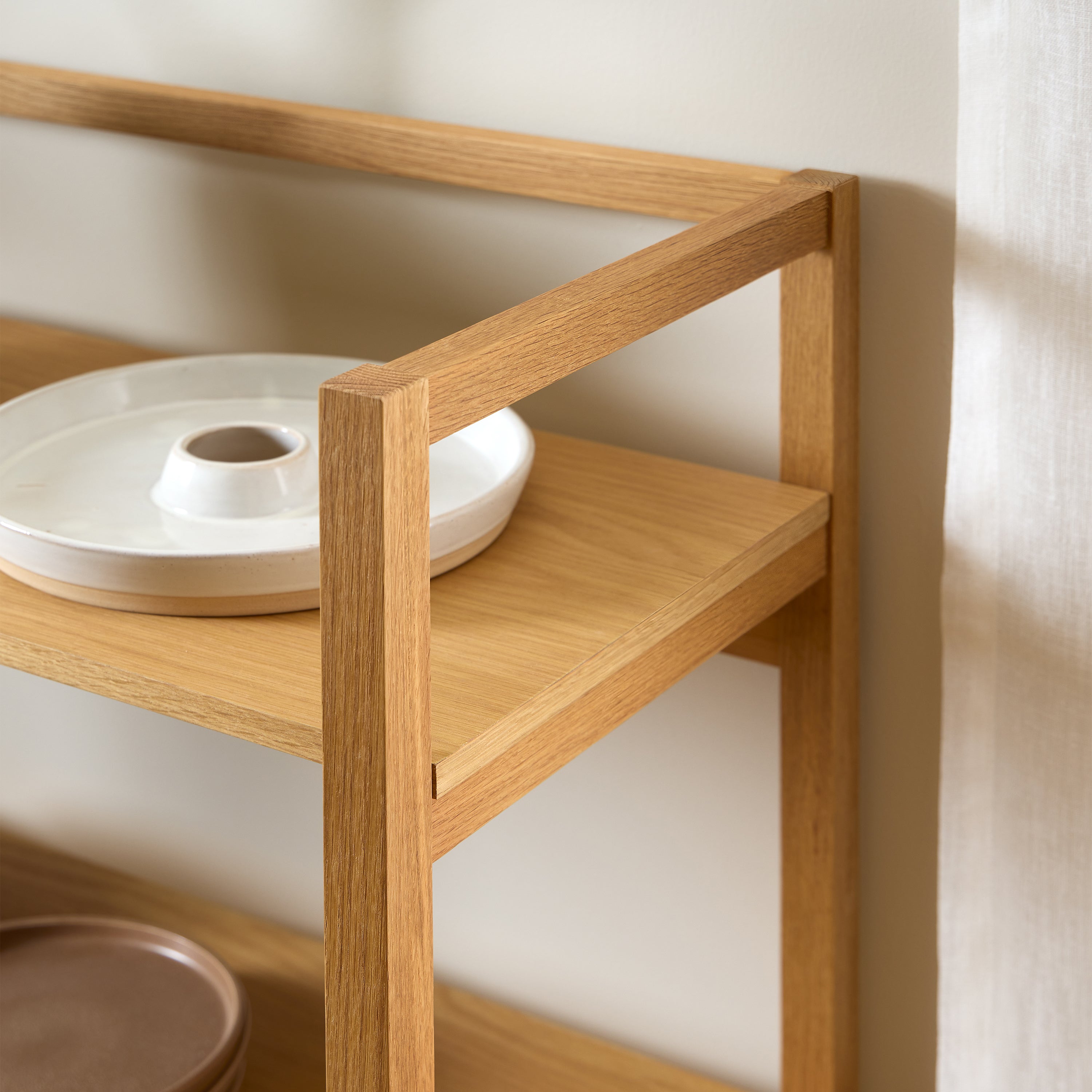 Ludza Rectangular Bookcase With 3 Shelves in Oak