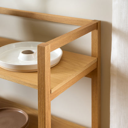 Ludza Rectangular Bookcase With 3 Shelves in Oak