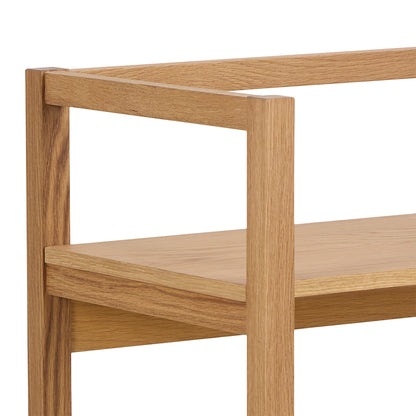 Ludza Rectangular Bookcase With 3 Shelves in Oak