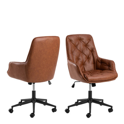 Erik Gas Lift Desk Chair in Brandy PU