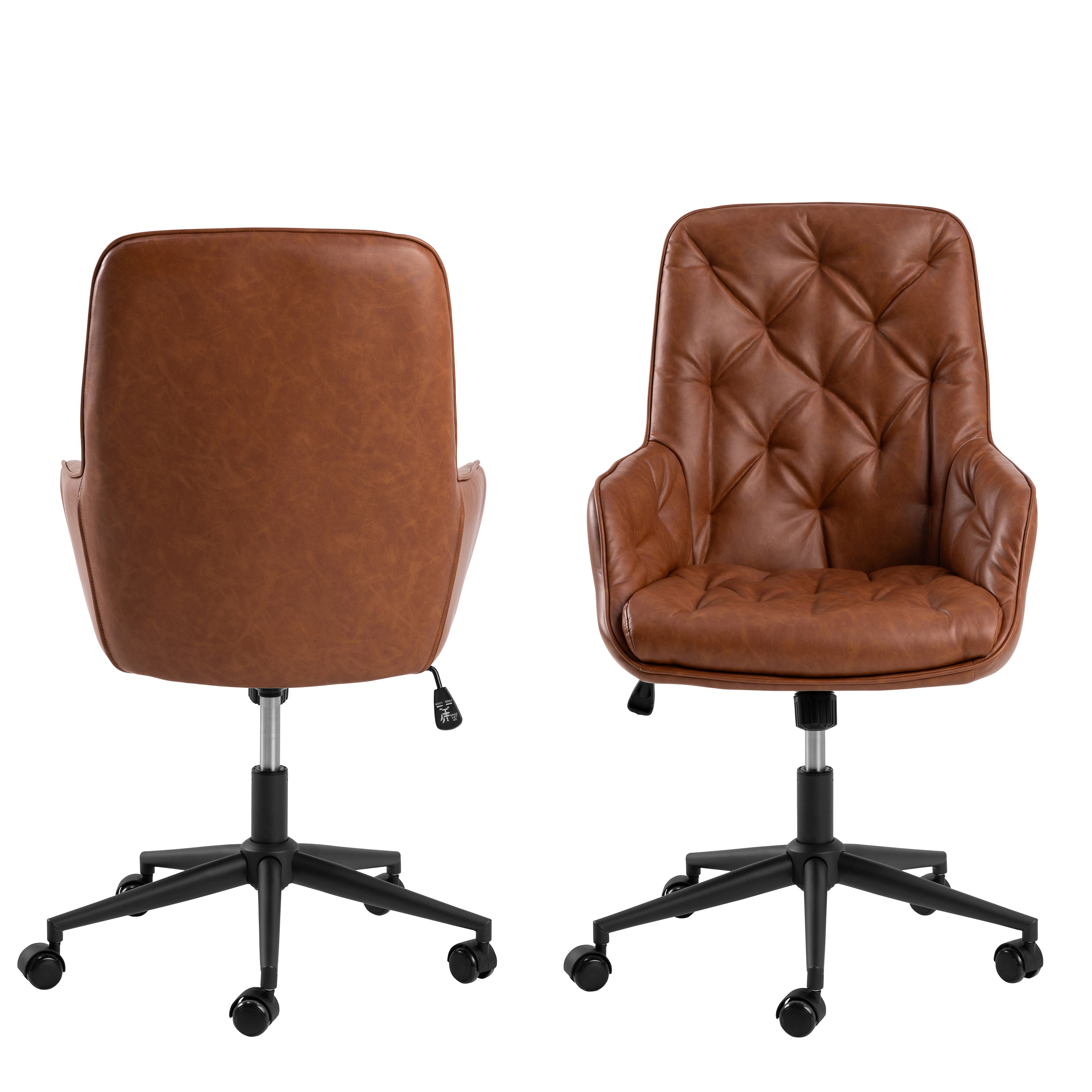 Erik Gas Lift Desk Chair in Brandy PU