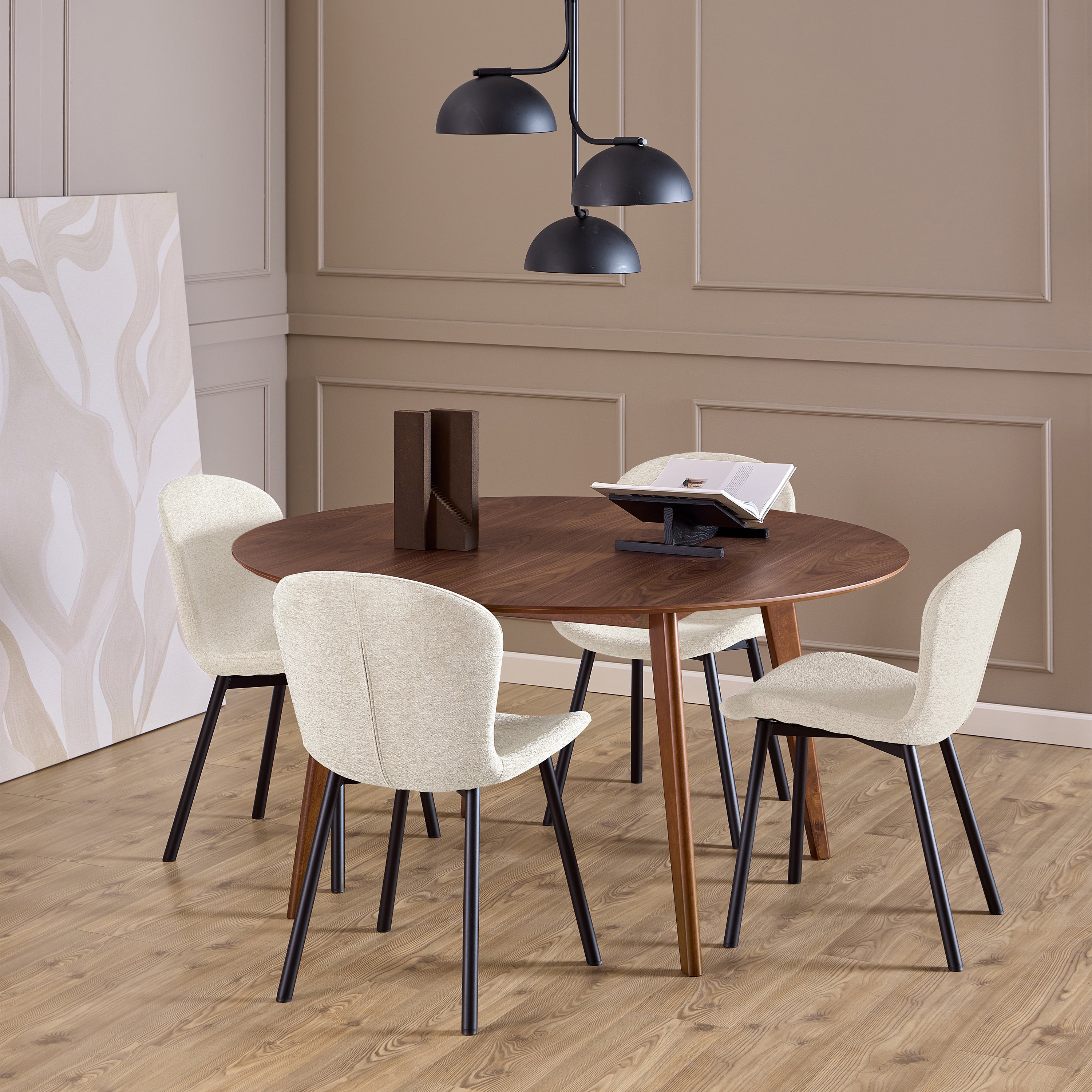 Roxby Round Dining Table in Walnut 140x76cm