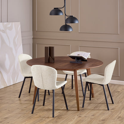 Roxby Round Dining Table in Walnut 140x76cm