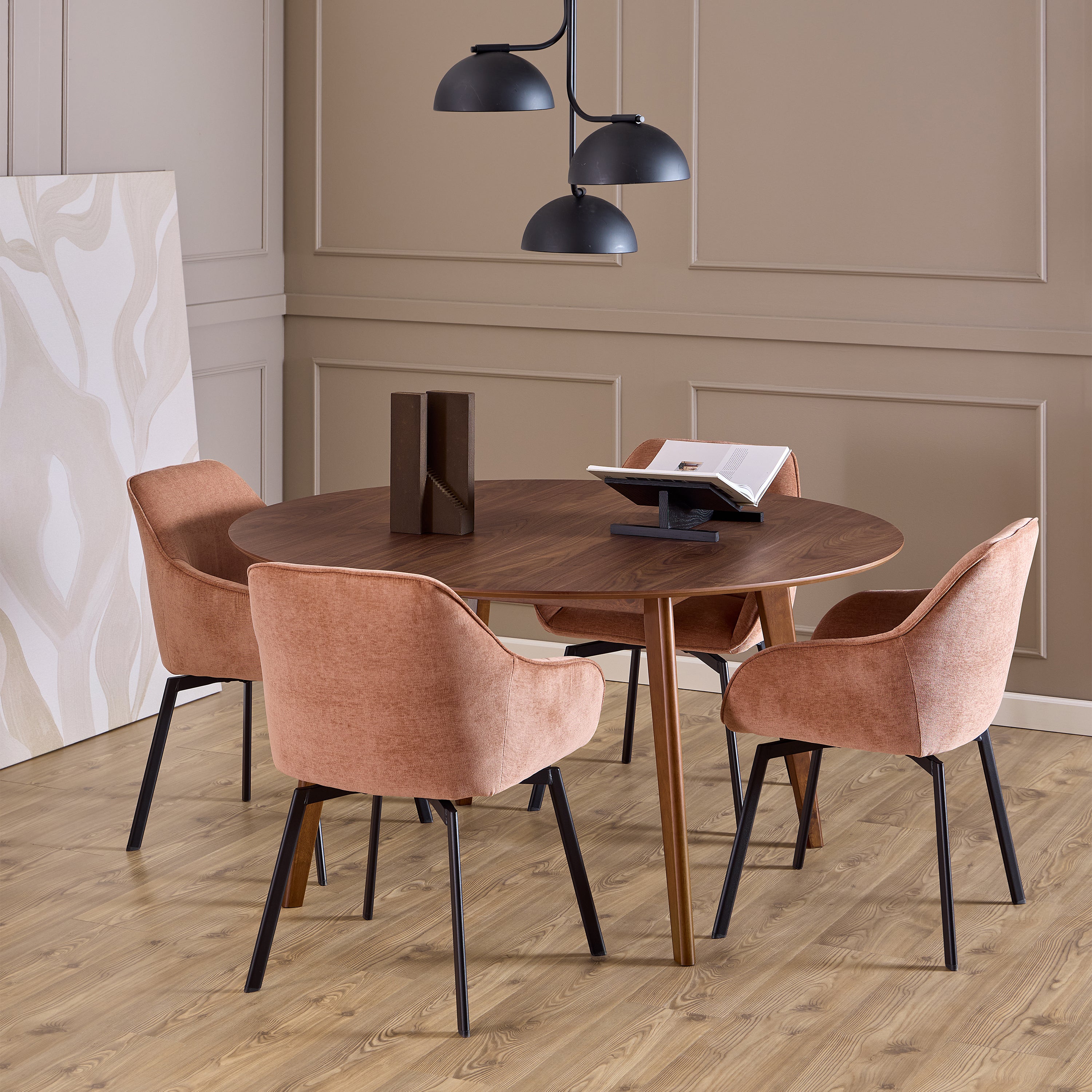 Roxby Round Dining Table in Walnut 140x76cm