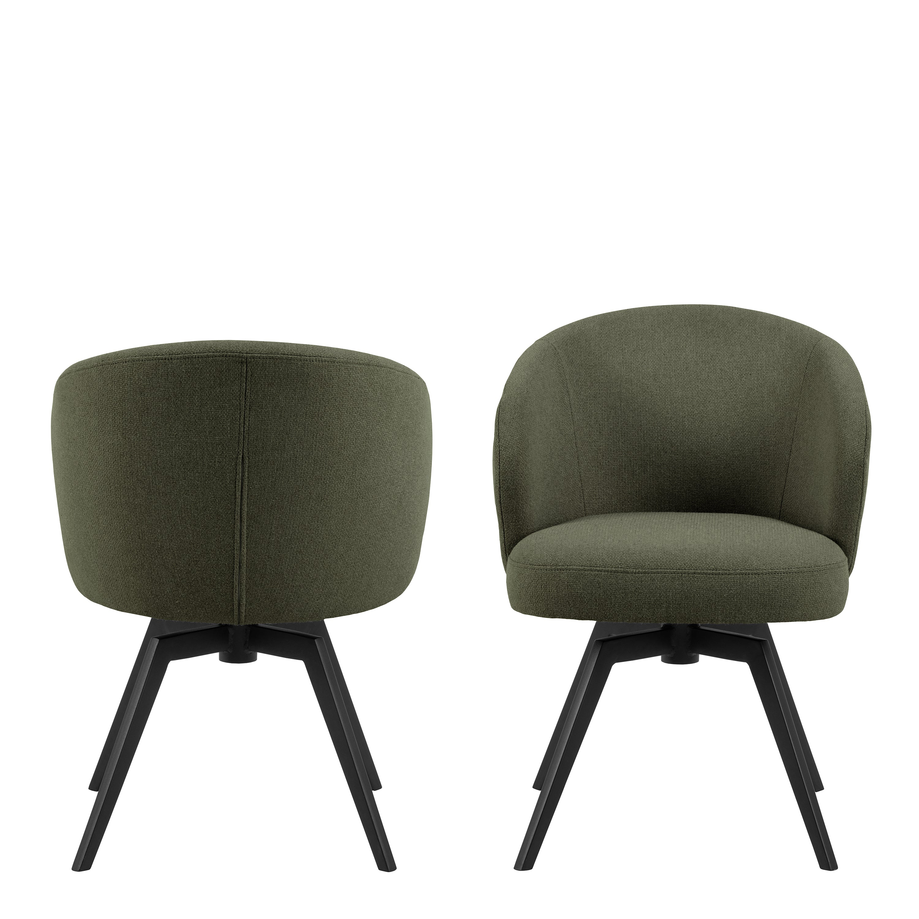 Darlene Dining Chair with Armrest and Swivel Function in Green