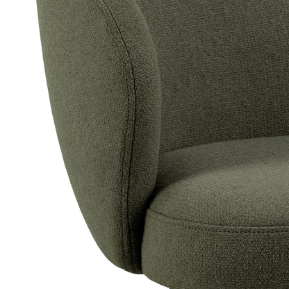 Darlene Dining Chair with Armrest and Swivel Function in Green