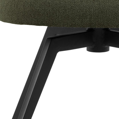 Darlene Dining Chair with Armrest and Swivel Function in Green