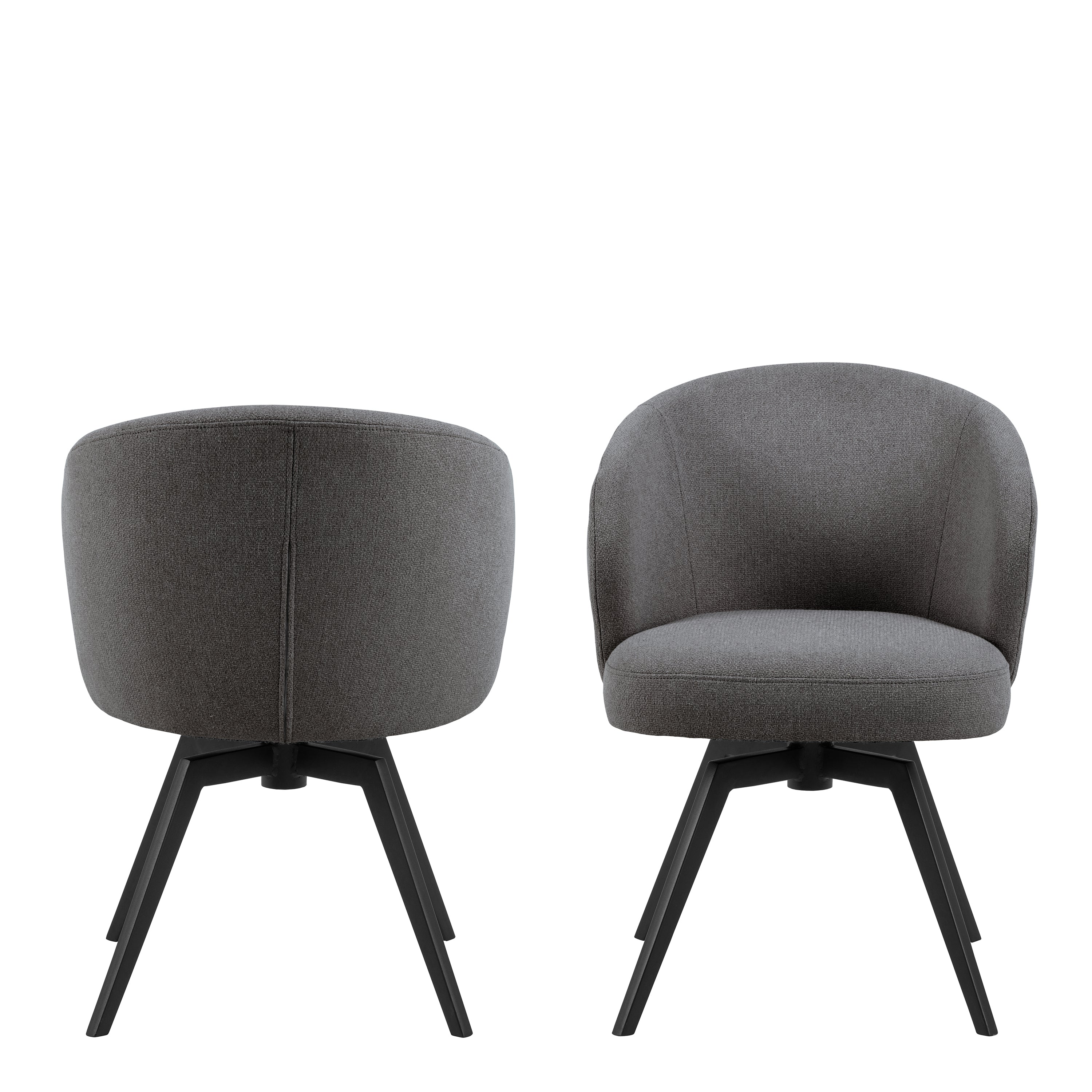 Darlene Dining Chair with Armrest and Swivel Function in Grey