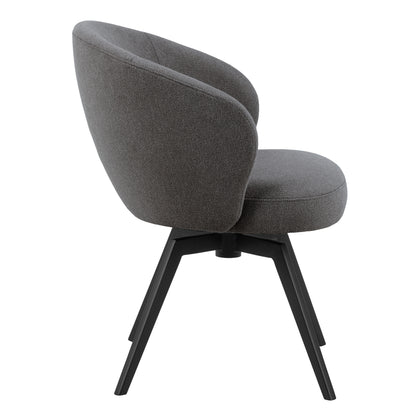 Darlene Dining Chair with Armrest and Swivel Function in Grey